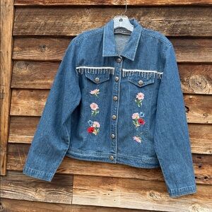 Vintage new identity jacket embroidered floral beaded